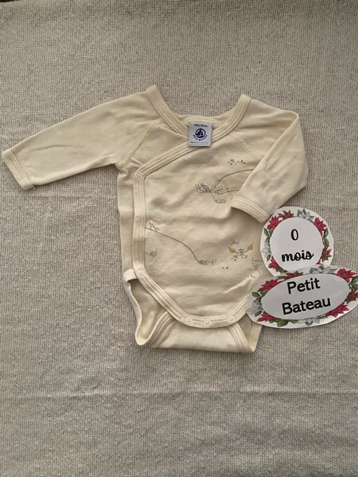 Body croisé cache cœur petit bateau naissance
