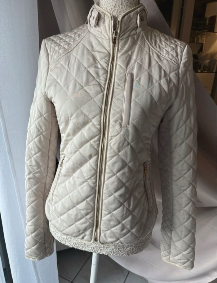 Veste matelassée crème Zara - photo numéro 4