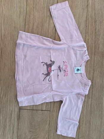 Tee shirt fille rose petit bateau 6 mois bon état