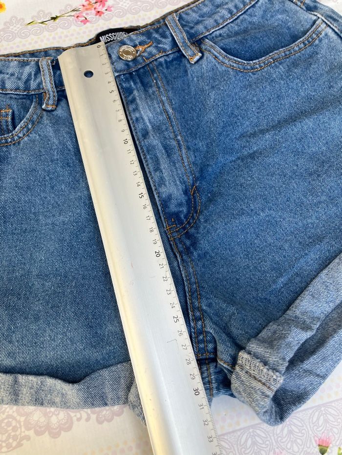 Missguided - Short en jean bleu taille haute 100% coton - photo numéro 3