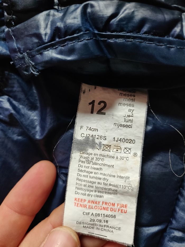 Doudoune Grain de Blé bleue marine taille 12 mois - photo numéro 5