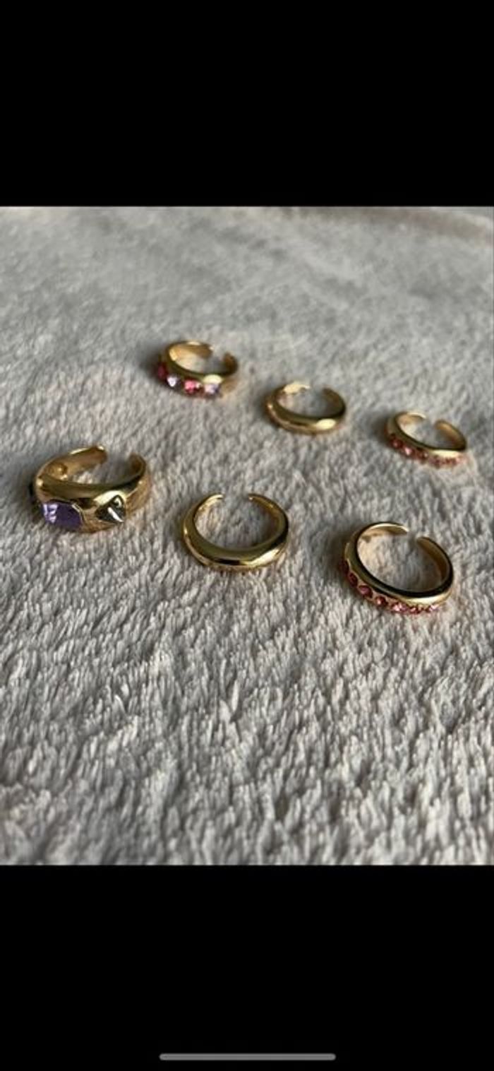 Lot de 6 bagues dorée tendance neuf - photo numéro 2