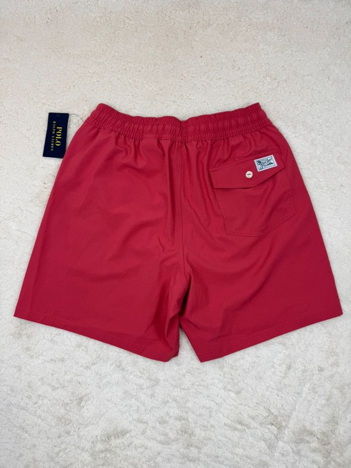 Short de Bain Ralph Lauren Rouge Bordeaux Logo Brodé Neuf Taille S - photo numéro 5