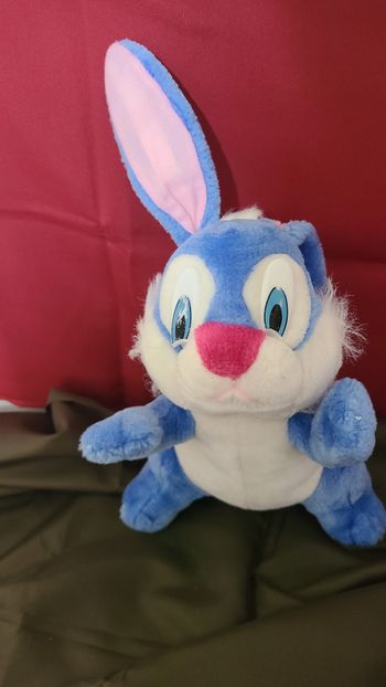 LAPIN DOUDOU BLEU BEIGE ANCIEN VINTAGE PELUCHE