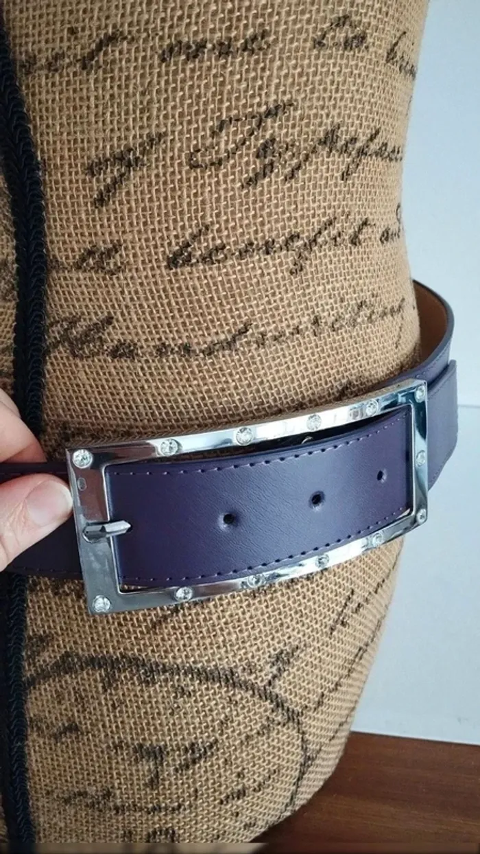 Ceinture violette boucle strass taille 85 cm - photo numéro 6