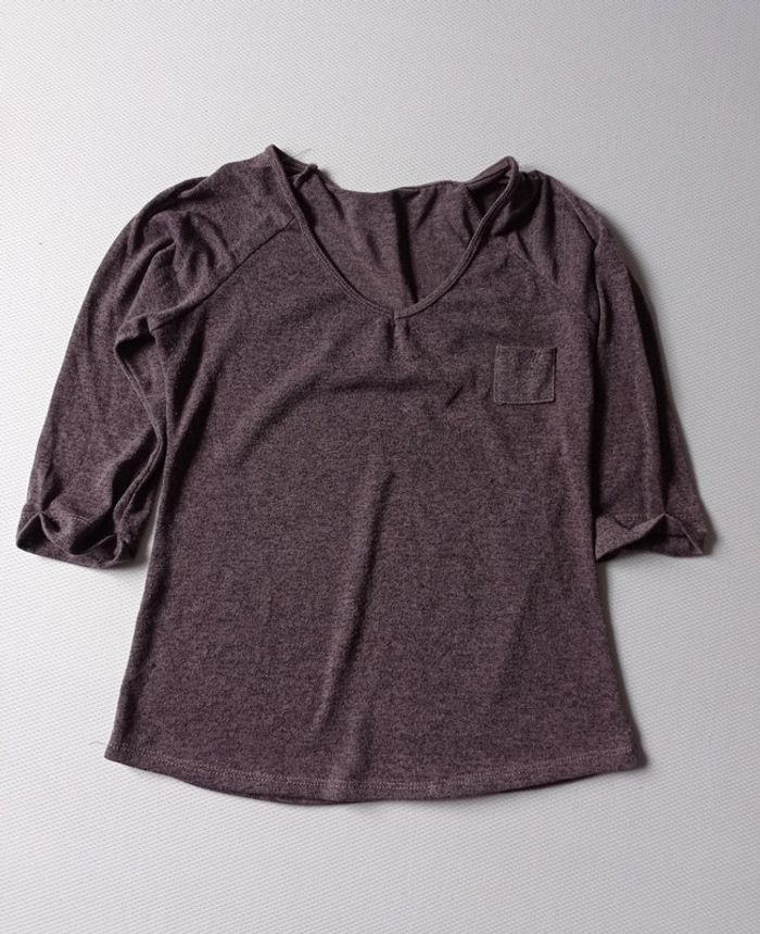 Pull marron gris chiné 36/38