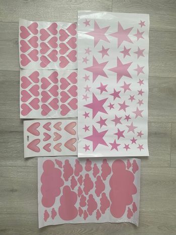 Stickers muraux cœurs et étoiles roses 💕⭐