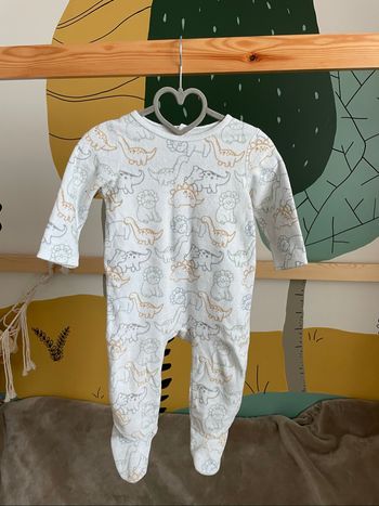 Pyjama velours blanc motif dinosaure