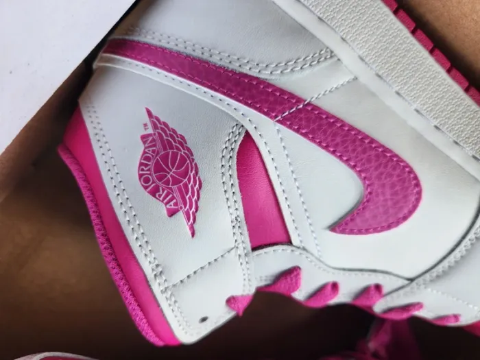 Air jordan 1 mid Taille 39 neuves femme blanc rose fuchsia - photo numéro 9