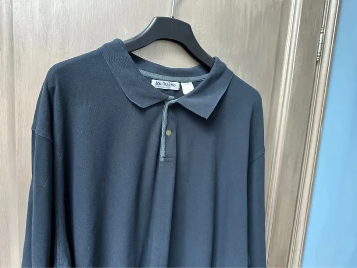 Polo manche longue taillissime 7XL noir - photo numéro 5