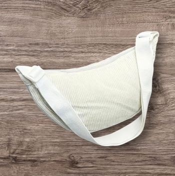 Sac bandoulière blanc velours côtelé