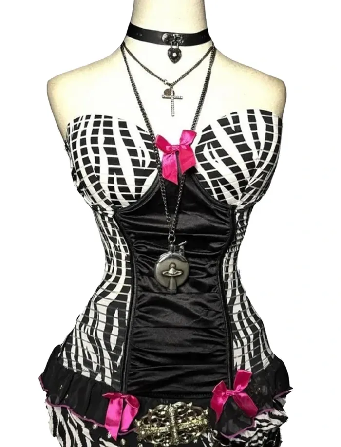 Corset sexy emo Y2K burlesque lingerie pin-up - photo numéro 2