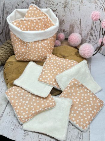 lingettes lavable et réutilisable lot de 8 avec son panier