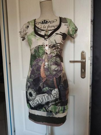 Robe desigual ton vert imprimé taille 34