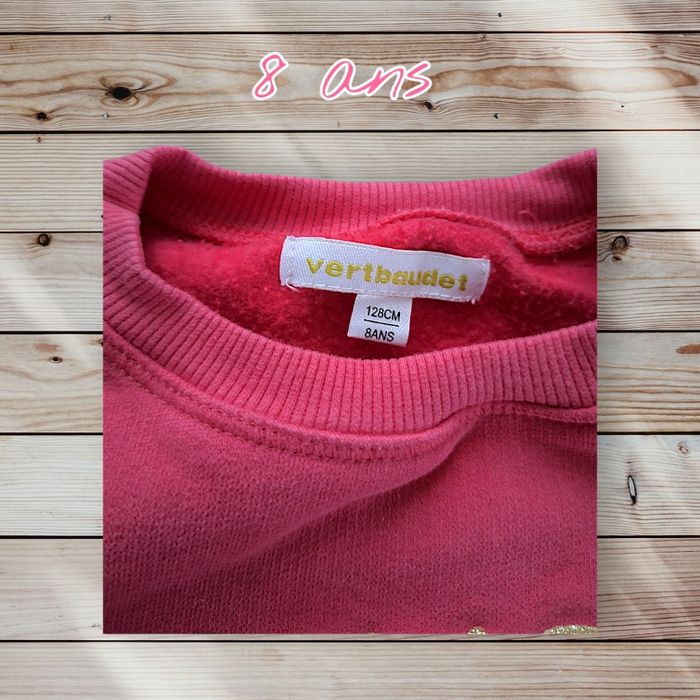 💗✨ Sweat rose Vertbaudet – 8 ans ✨💗 - photo numéro 3