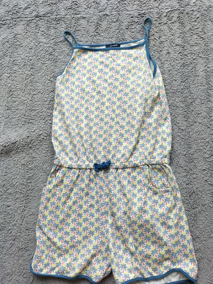 Combishort à bretelles palmiers