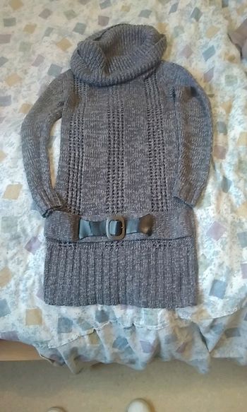 Robe pull fille 12ans grise chiné Gémo  7