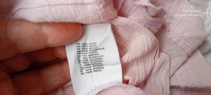Blouse longue légère col V avec broderies aspect plissé rose femme 48/50 h&m BB - photo numéro 17