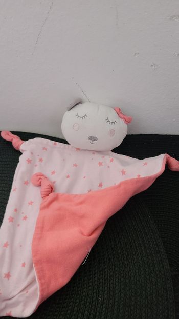 TAPE A L'OEIL DOUDOU OURS PLAT TISSU ROSE ETOILE
