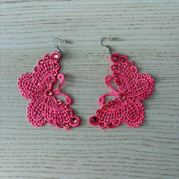 Boucles d’oreilles papillons • rose 🌿