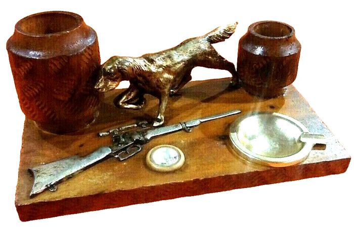 Années 1950 Nécessaire de fumeur Bois sculpté