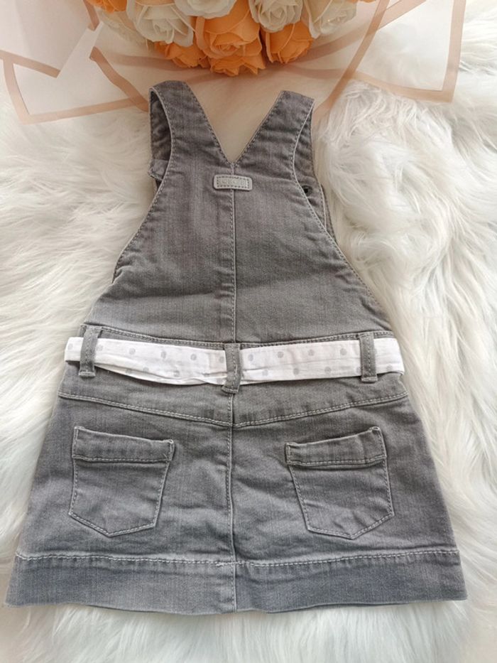 Robe salopette en jean bébé fille - photo numéro 3