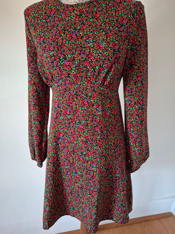 Robe courte fleurie manches longues - photo numéro 3