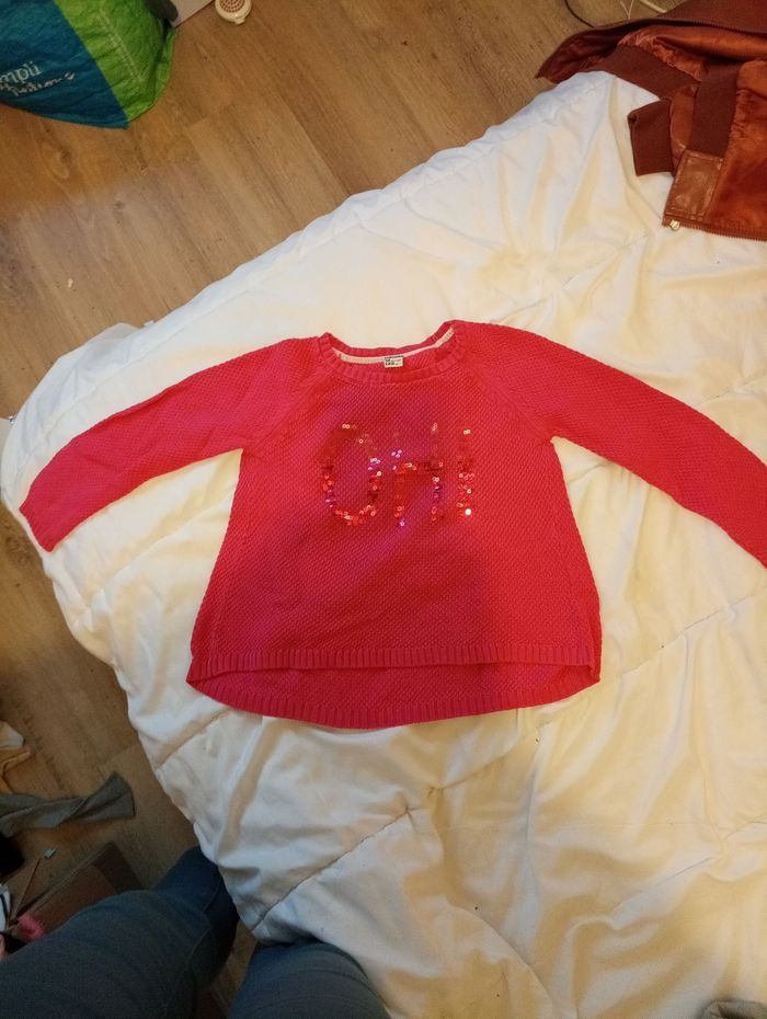 Pull rose fuchsia fille 10 ans