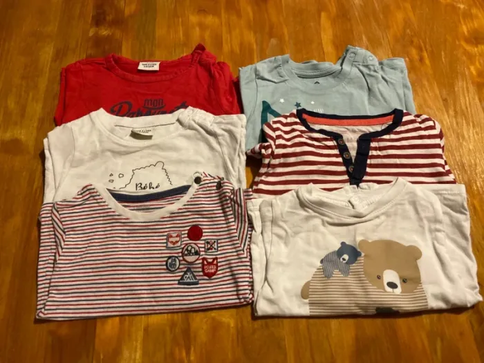 Lot t-shirt à longues manches 6mois