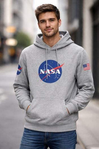 Sweat imprimé à capuche homme Taille S