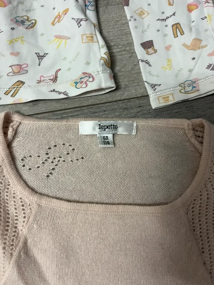 Ensemble fille 3 pièce salopette pull cyrillus h&m et repetto 6 ans - photo numéro 3