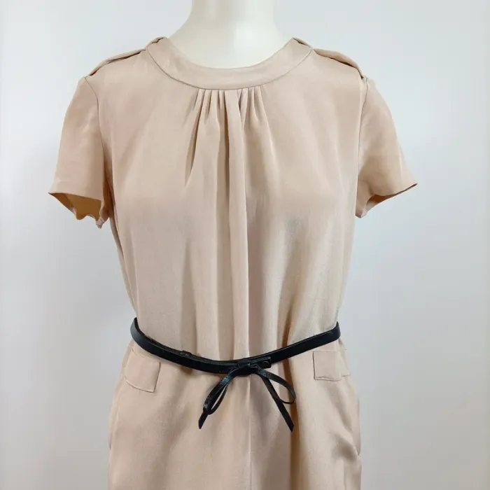 Robe en soie nude Joseph avec ceinture cuir – Taille 36 A783 - photo numéro 2