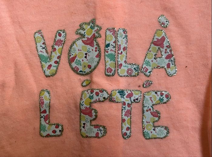 T-shirt corail « Voilà l’été » 1M - photo numéro 4
