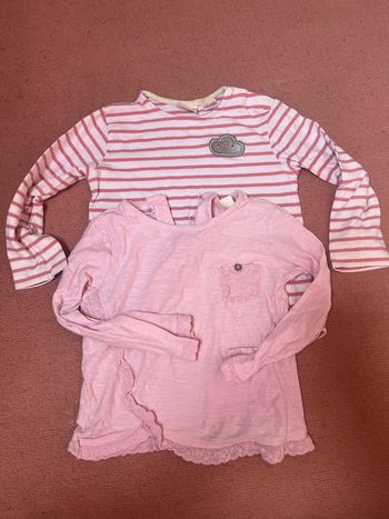 2 t-shirt  rose fille 2/3 ans
