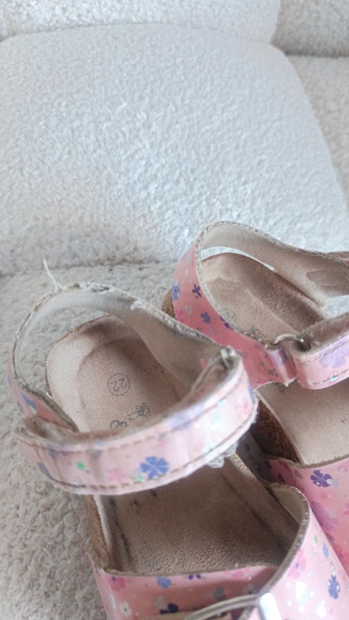 Sandale semelle liège motif fleuri taille 22 Chaussea - photo numéro 6