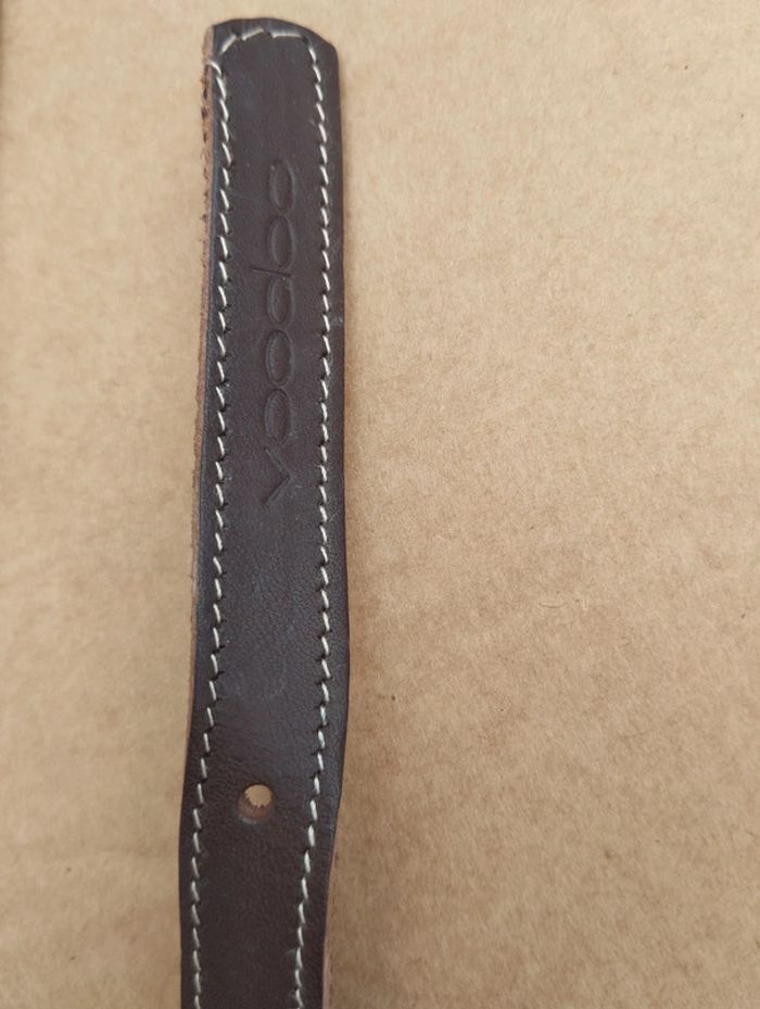 Neuve Ceinture Voodoo marron foncé taille 80 cuir véritable de vachette - photo numéro 3