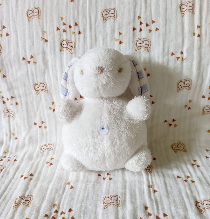 Doudou lapin Jacadi blanc et bleu