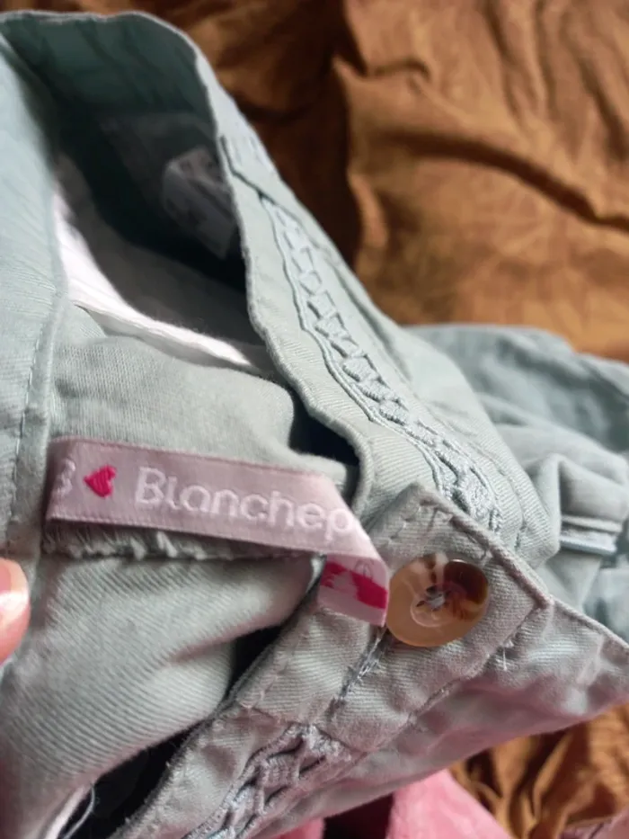 Pantalon pantacourt vert pastel grande taille - photo numéro 5