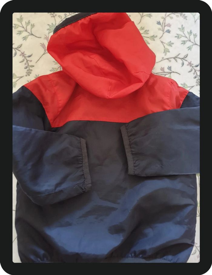 veste/coupe vent garçon bleu marine/rouge 18 mois - photo numéro 6