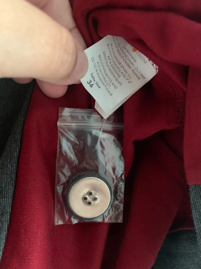 Magnifique robe cache cache grise et bordeaux taille 36 neuve - photo numéro 4