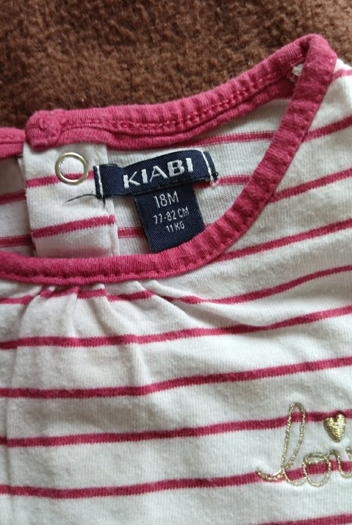 Sweat blanc à rayures et manches longues KIABI, Taille 18 mois - photo numéro 5