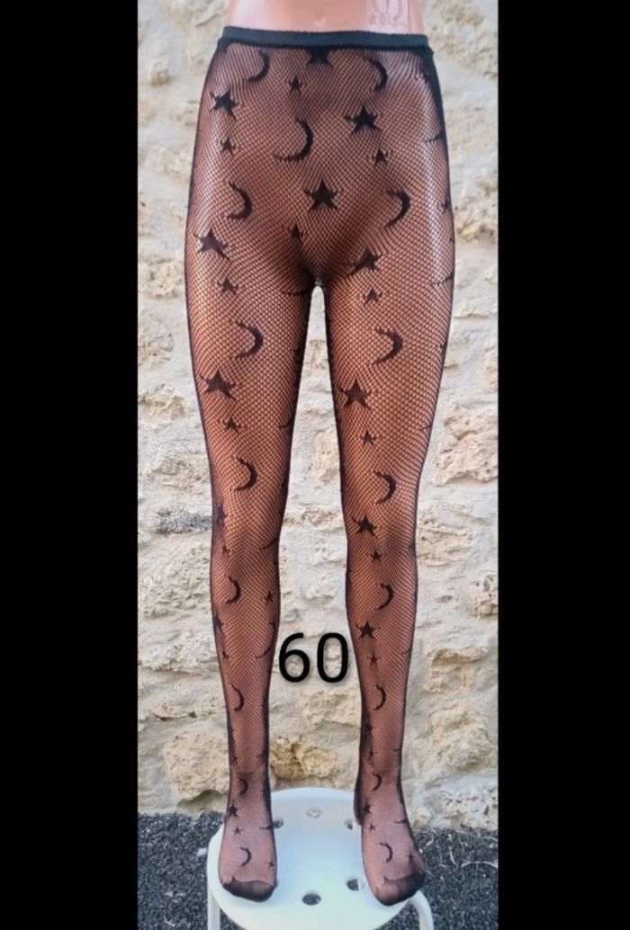Collant résille motif fantaisie