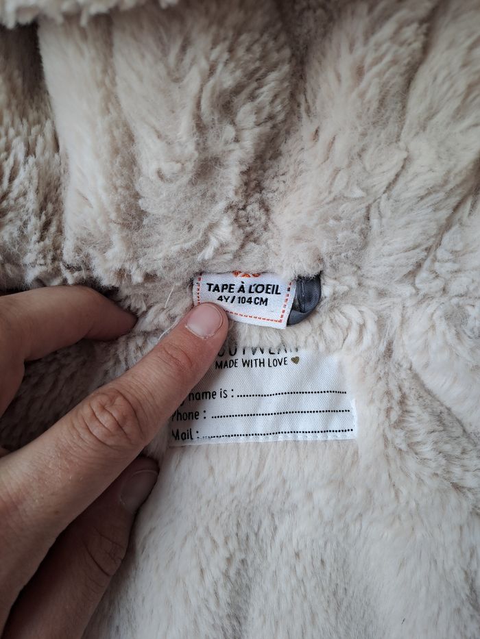 Manteau fourré fille taille 4 ans Tape à l'œil - photo numéro 3