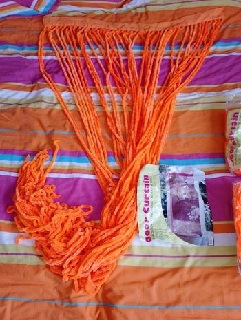 Rideau de porte orange fluo