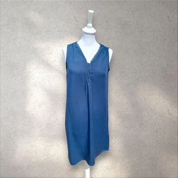 Robe d'été fluide sans manche bleu Camaïeu taille S