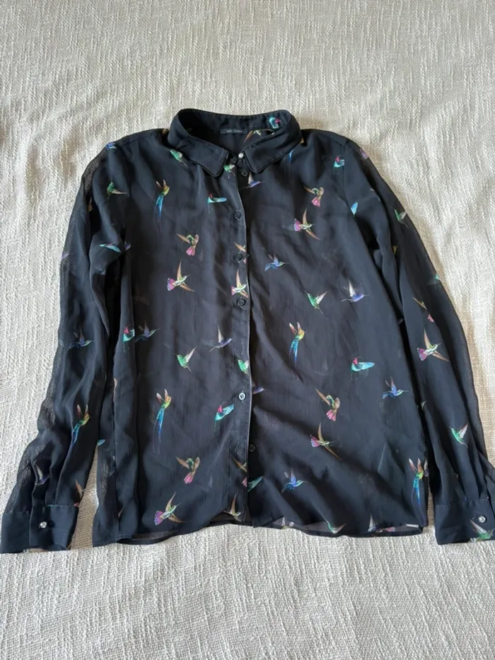 Chemise IKKS, colorée, motif oiseaux, taille 38