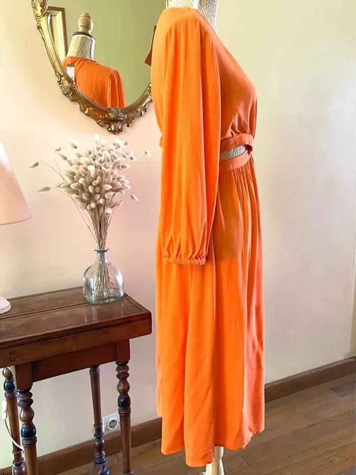 Robe Eclatante en Orange - Etam - Taille M neuf avec étiquette - photo numéro 8