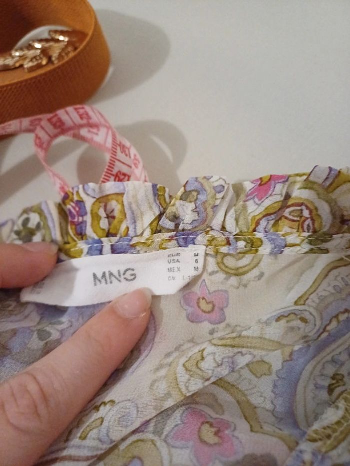 Blouse transparente à motifs Mango taille M 38 - photo numéro 8