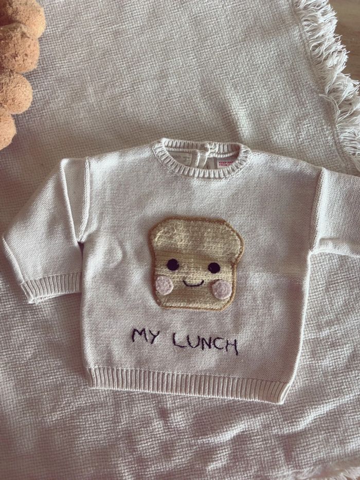 Pull maille mango mixte avec tartine 3 mois