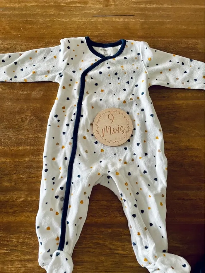 Lot de 2 pyjamas velours - 9 mois - photo numéro 4
